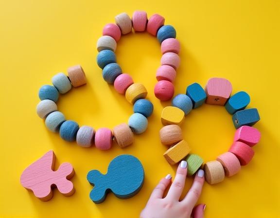 Joyas infantiles de madera seguras y coloridas